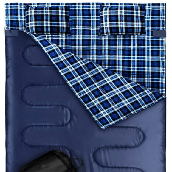 Outdoor Camping Flannel Sleeping Bag With Pillow