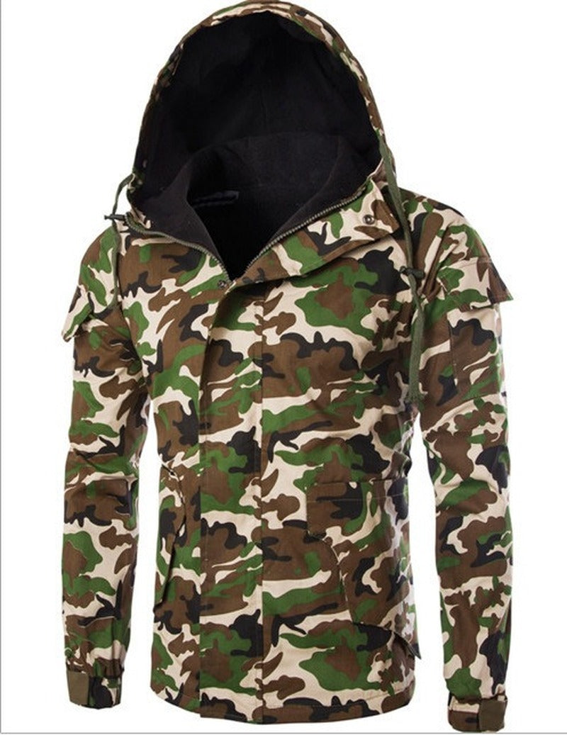 British Camouflage Trend Men's Hooded Jacket