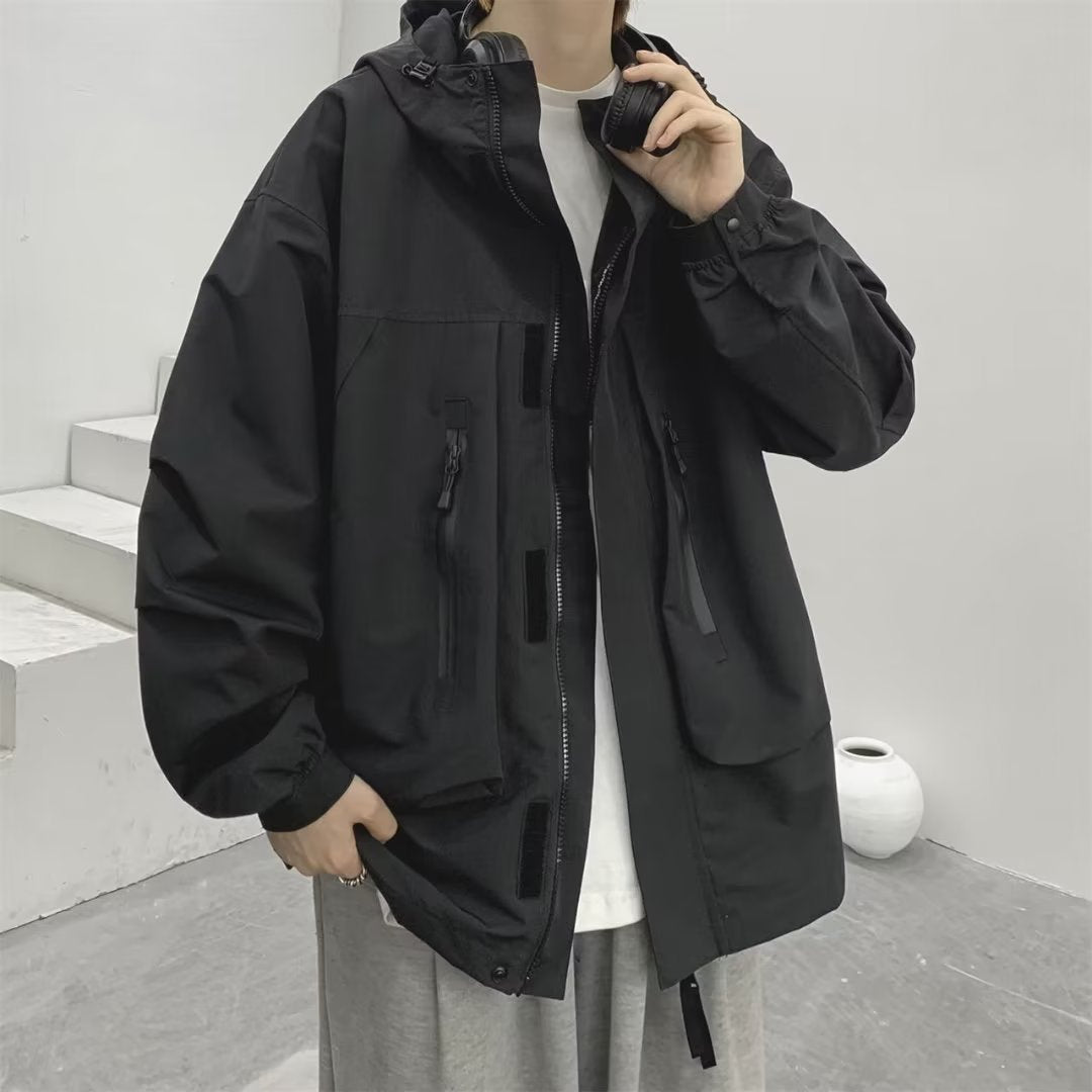 Trendy shell jack with hood
