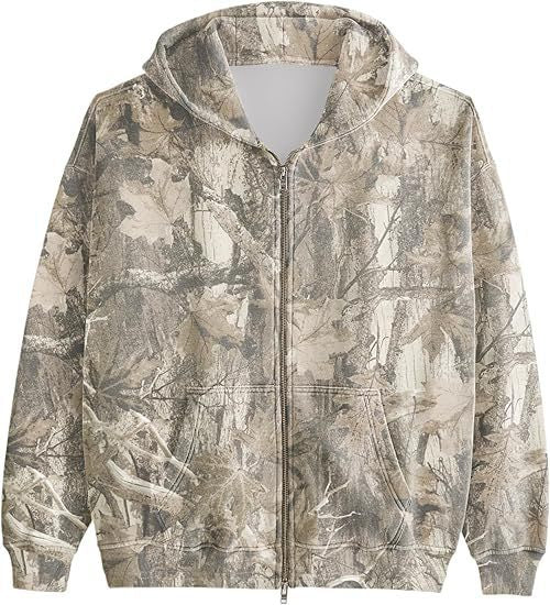 Men's And Women's Hooded Camouflage Jacket