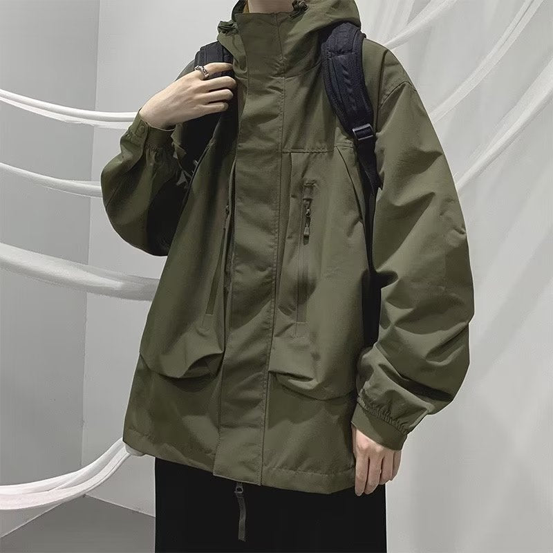 Trendy shell jack with hood