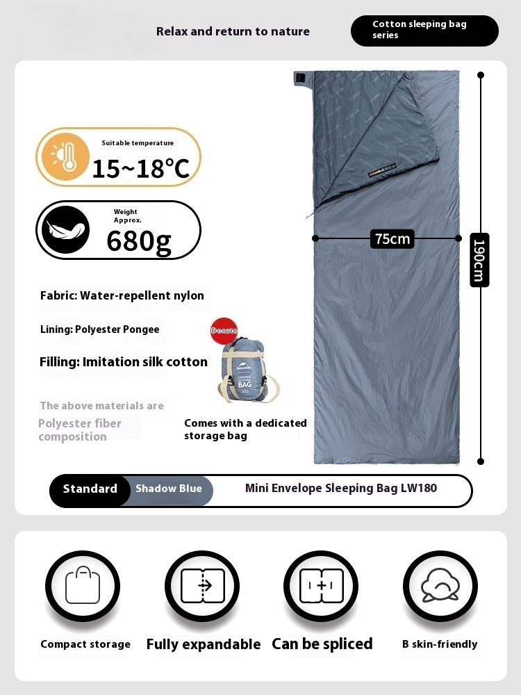 Summer Envelope Thin Sleeping Bag Outdoor