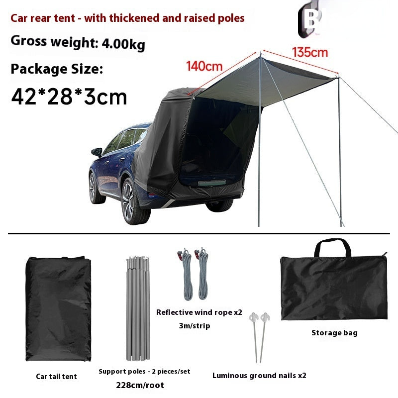 Outdoor Camping Roof Extension Rear Tent