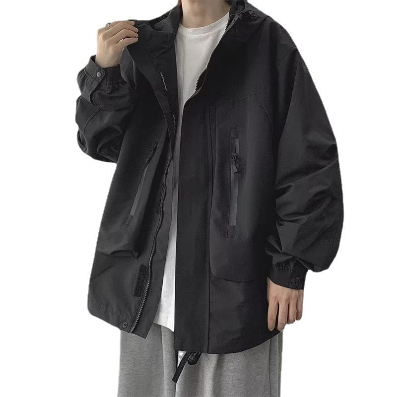 Trendy shell jack with hood