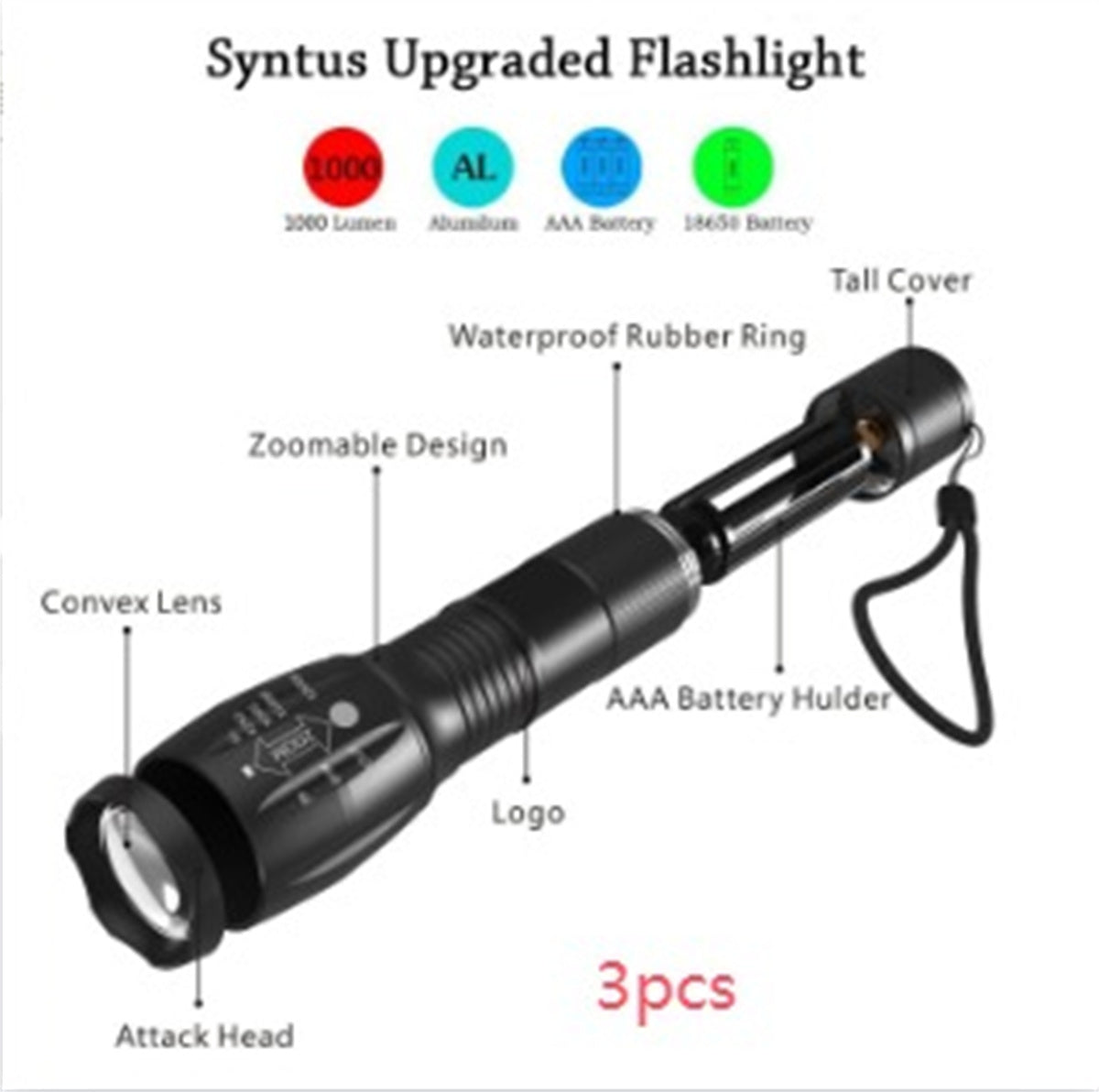 Portable Mini Flashlight LED ZOOM
