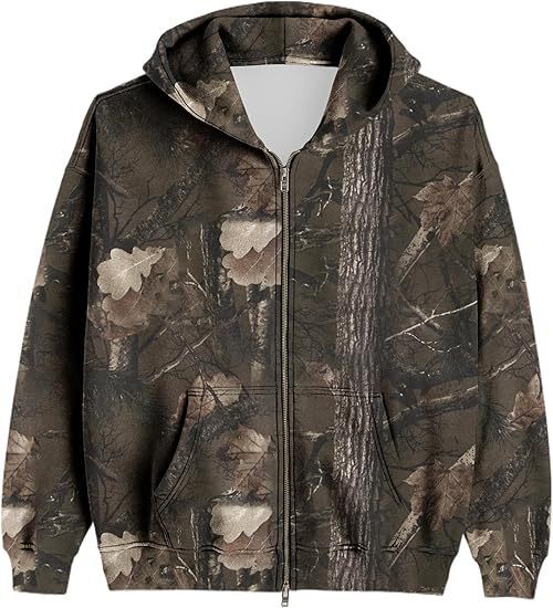 Men's And Women's Hooded Camouflage Jacket