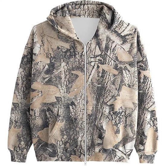 Men's And Women's Hooded Camouflage Jacket