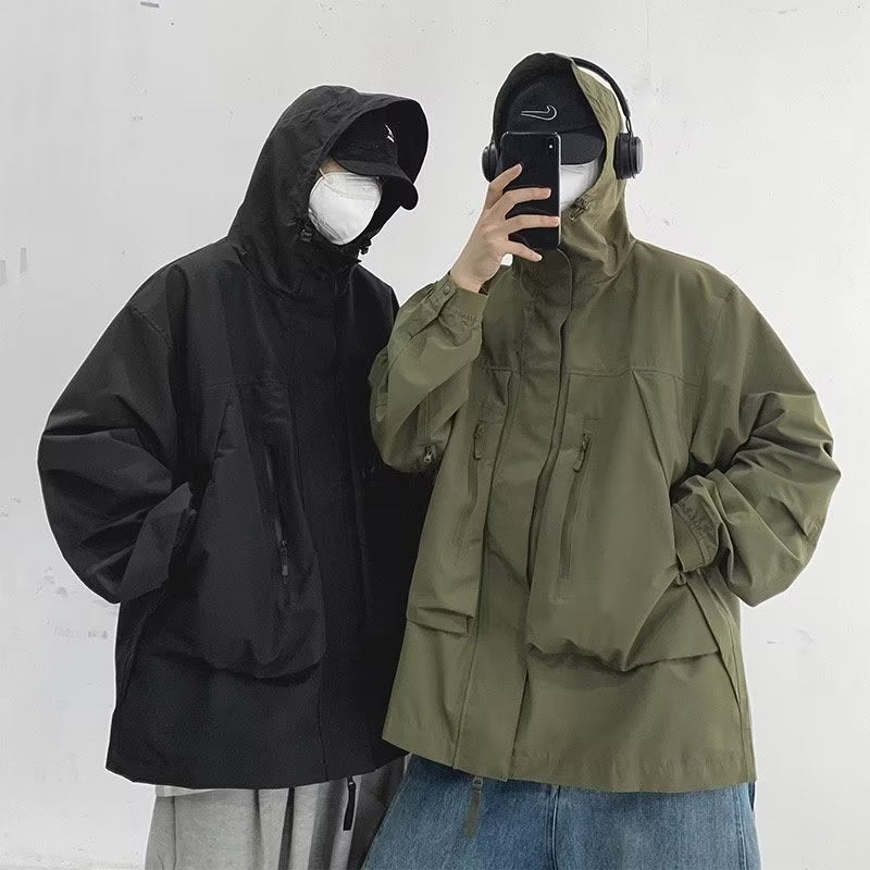 Trendy shell jack with hood