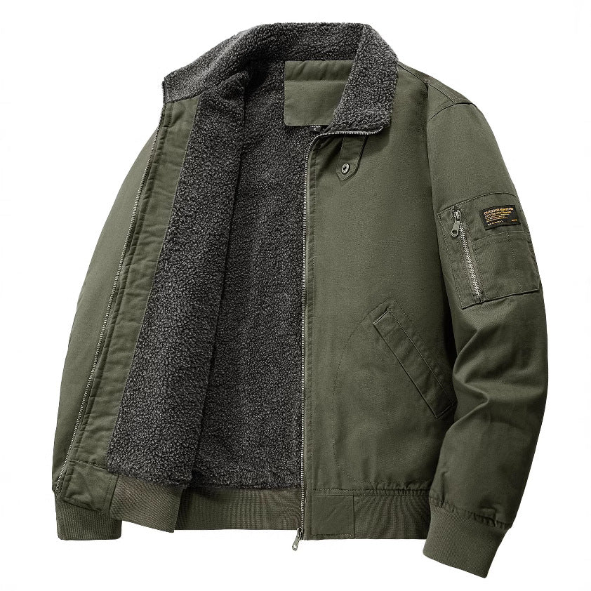 Fleece-lined And Thickened Cotton Jacket