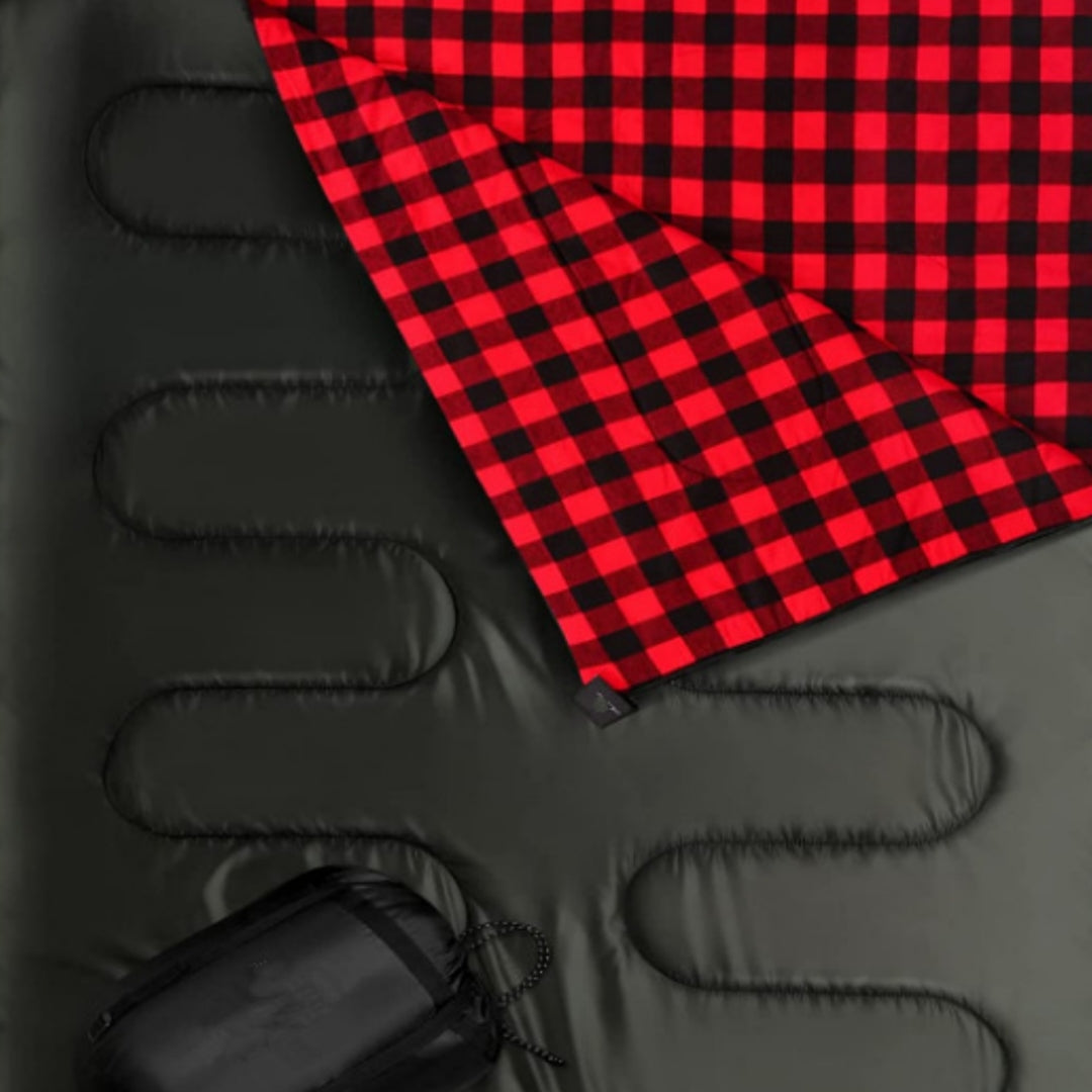 Outdoor Camping Flannel Sleeping Bag With Pillow