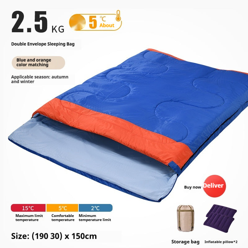 Double Sleeping Bag Adult Outdoor Camping