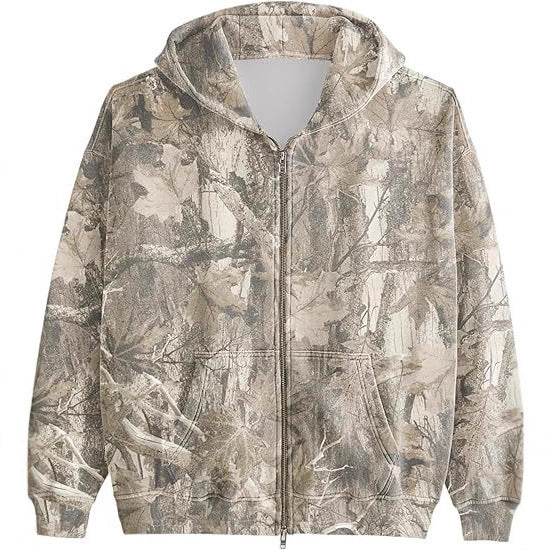 Men's And Women's Hooded Camouflage Jacket