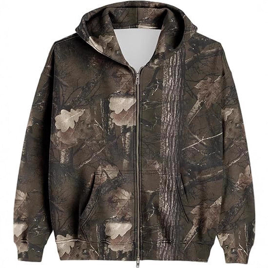 Men's And Women's Hooded Camouflage Jacket